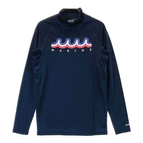 MARINE ゴルフ　ハイネック　ネイビー 美品】MUTA MARINE ムータマリン ハイネック 長袖インナーTシャツ