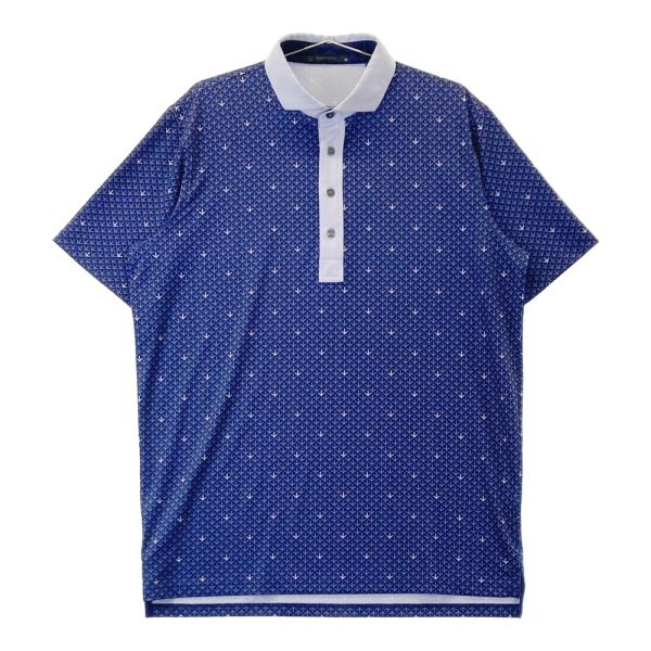 GREYSON グレイソン 半袖ポロシャツ 総柄 ネイビー系 M ゴルフ