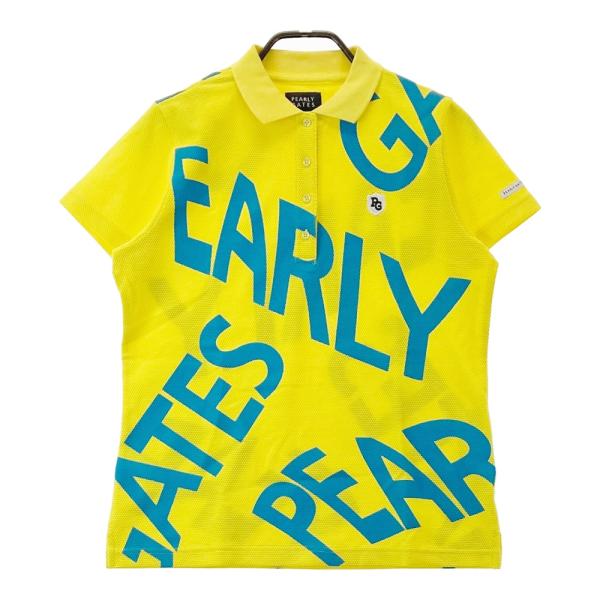 サイズ：2 PEARLY GATES パーリーゲイツ  ハイネック半袖Tシャツ  イエロー系 [240101496269] ゴルフウェア レディース ストスト PEARLY GATES パーリーゲイツ 半袖ポロシャツ ロゴ 総柄