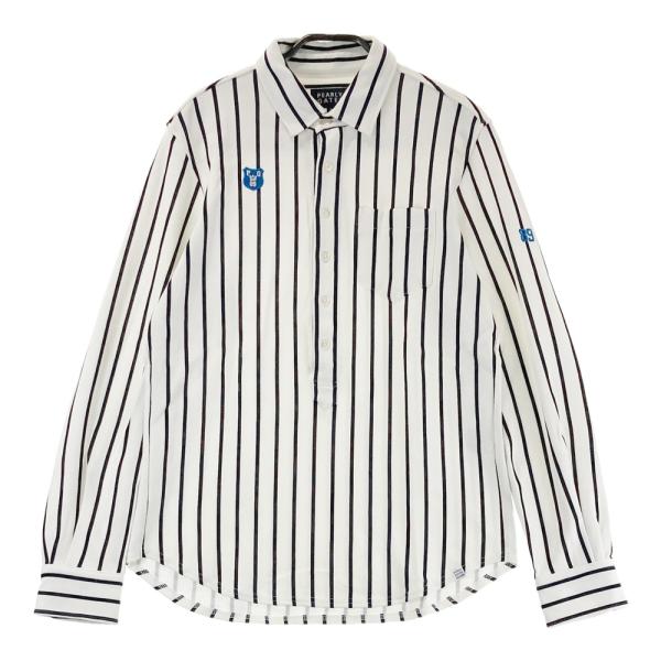 【美品】パーリーゲイツ　ゴルフウェア　長袖　シャツ　ストライプ柄　メンズ　4 M PEARLY GATES パーリーゲイツ 長袖シャツ ボタンダウン