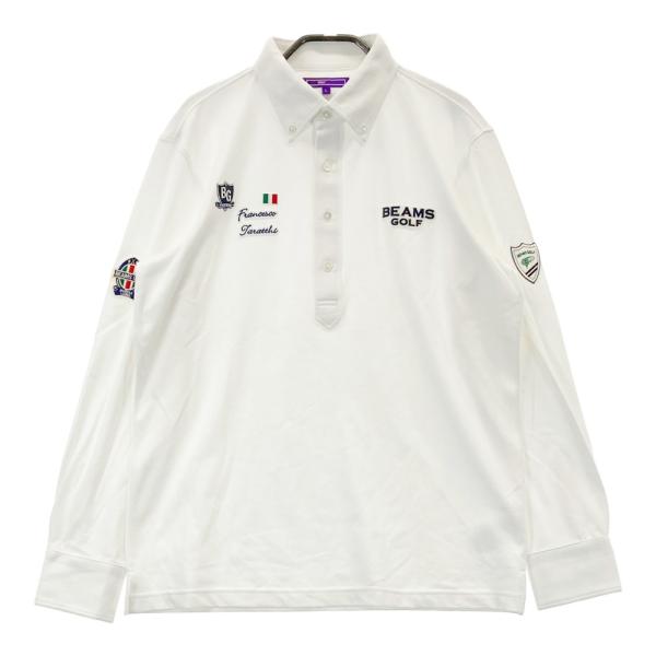 BEAMS GOLF ビームスゴルフ 長袖ポロシャツ ボタンダウン ワッペン
