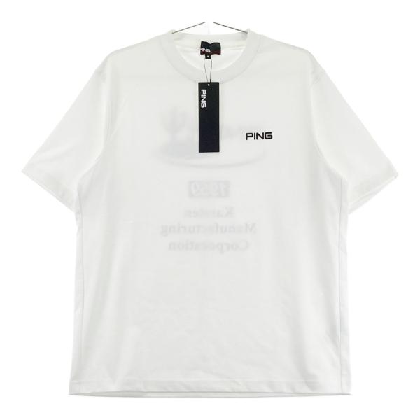 サイズ：S PING ピン 2024年モデル ハイネック 半袖Tシャツ  ホワイト系 [240101514002] ゴルフウェア メンズ ストスト PING（ピン） 【新品】PING 2024年モデル ハイネック 半袖Tシャツ