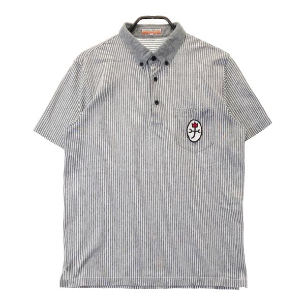 CASTELBAJAC カステルバジャック 半袖ポロシャツ ストライプ柄 グレー