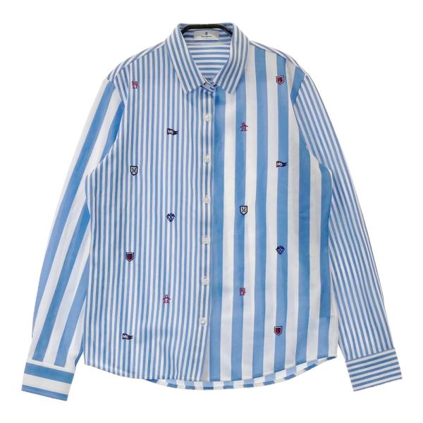 【未使用品】Munsingwear ストライプ ゴルフシャツ L タグ付き Munsingwear マンシングウェア シーズンコレクション サン