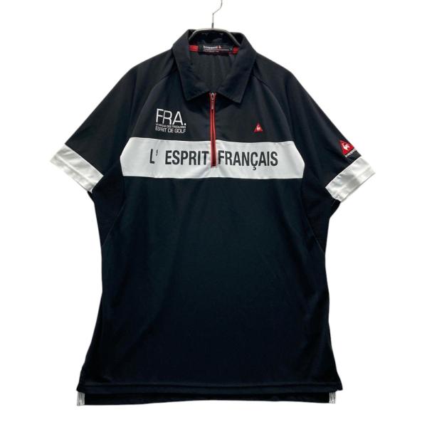 LE COQ GOLF ルコックゴルフ ハーフジップ 半袖ポロシャツ ブラック系