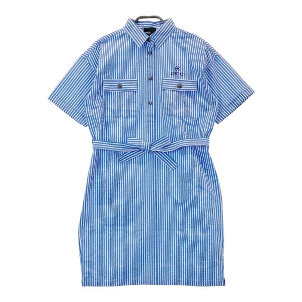 PING ピン 2025年モデル 半袖ワンピース シアサッカー ストライプ柄
