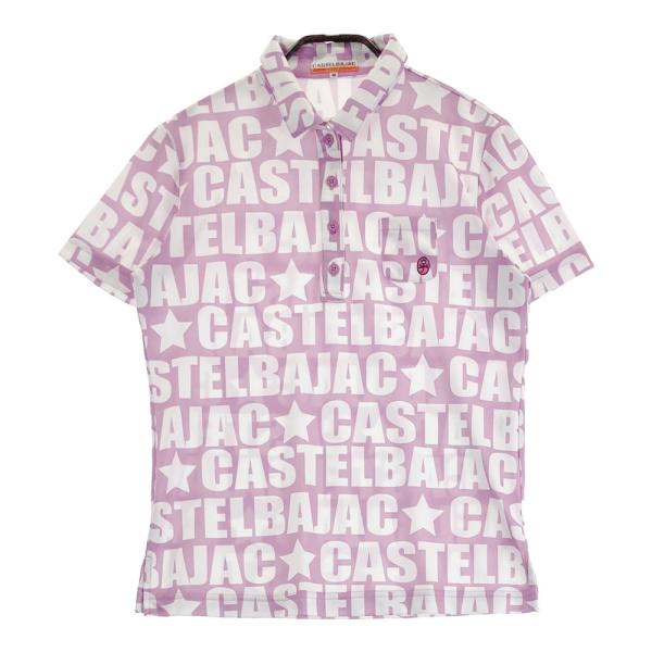 サイズ：42 CASTELBAJAC カステルバジャック  半袖ハイネックシャツ 総柄 ブラック系 [240101449125] ゴルフウェア レディース ストスト CASTELBAJAC カステルバジャック 半袖ポロシャツ ロゴ柄