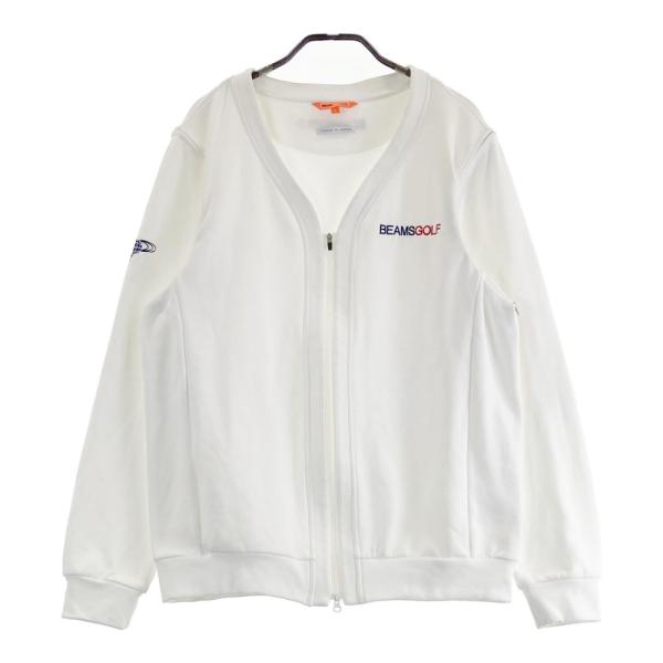 高級！BEAMS GOLF ビームスゴルフ　ジャケット白　L 日本製　2WAY BEAMS GOLF ビームスゴルフ 2WAY スウェットジャケット ホワイト