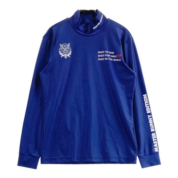 サイズ：6 MASTER BUNNY EDITION マスターバニーエディション 2024年モデル ハイネック 長袖Tシャツ 総柄 ネイビー系 [240101439723] ゴルフウェア メンズ ストスト サイズ：6 MASTER BUNNY EDITION マスターバニーエディション