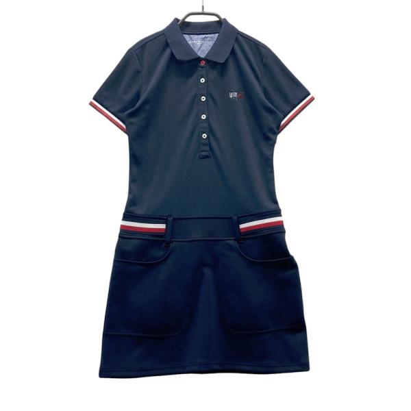 新品　トミーヒルフィガーゴルフ　ワンピース　ホワイト　ネイビー　Sサイズ TOMMY HILFIGER GOLF トミー ヒルフィガーゴルフ 半袖ワンピース