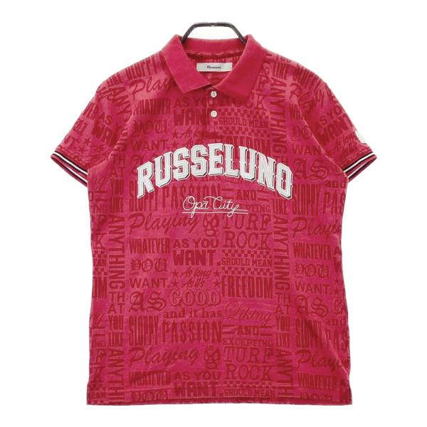 Russeluno（ラッセルノ） 半袖ポロシャツ 総柄 レッド系 4 ゴルフ