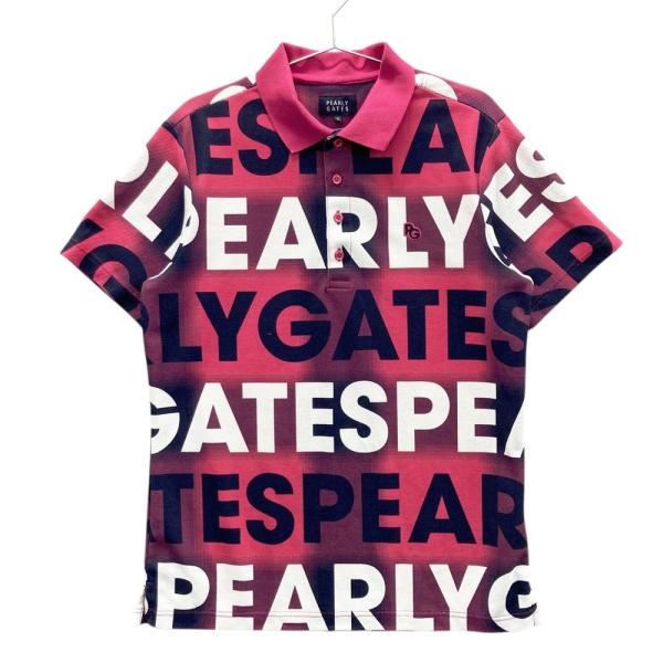 PEARLY GATES - maoパーリーゲイツ　半袖　ニャロメ　ピンク　4 Mサイズ PEARLY GATES パーリーゲイツ 半袖ポロシャツ ロゴ総柄 ピンク系