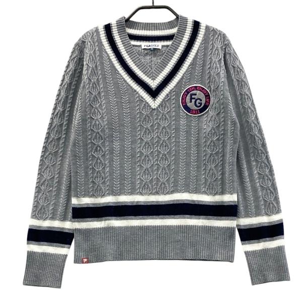 FILA GOLF フィラゴルフ Vネック ニットセーター ボーダー柄