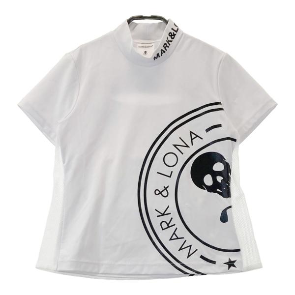 美品✦マークアンドロナ✦2023春夏Helixモックネック半袖シャツ✦ホワイト 美品✦マークアンドロナ✦2023春夏Helixモックネック半袖シャツ