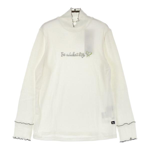 新品　未使用　adabat ゴルフ　ハイネック　シャツ　長袖　レディース　M 新品】ADABAT アダバット ハイネック 長袖Tシャツ ホワイト系 38