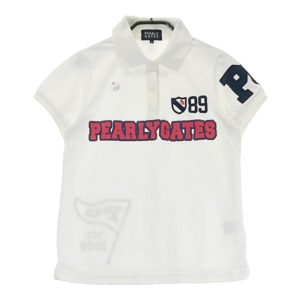 パーリーゲイツ　ポロシャツ　半袖　レディース　サイズ0 美品 格子サッカー 半袖ポロシャツ レディス(半袖シャツ・ポロシャツ