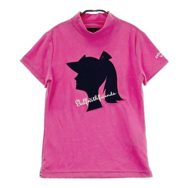 Callaway（キャロウェイ） ハイネック 半袖Tシャツ リボン ピンク系 M