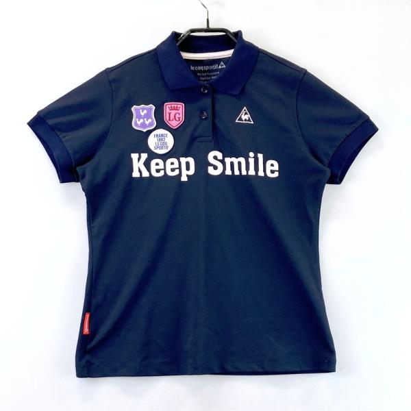 サイズ：L LE COQ GOLF ルコックゴルフ 半袖ポロシャツ ロゴ柄