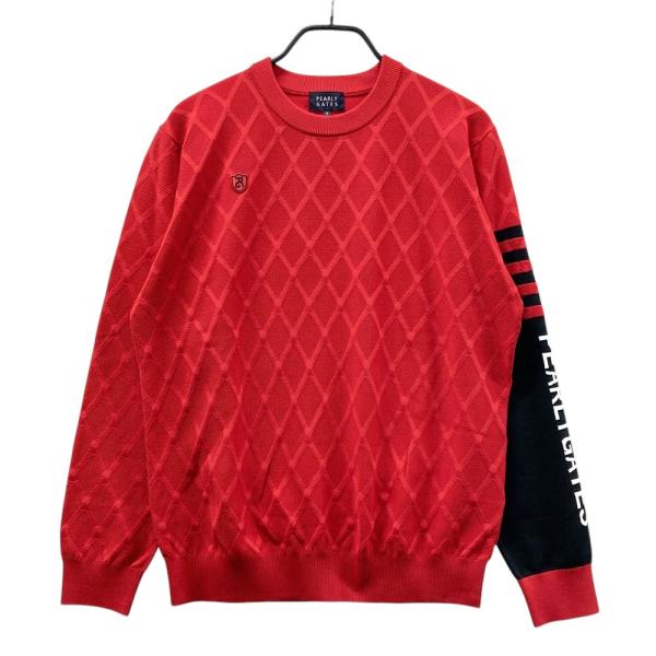 PEARLY GATES パーリーゲイツ ニットセーター 総柄 レッド系 5 ゴルフ