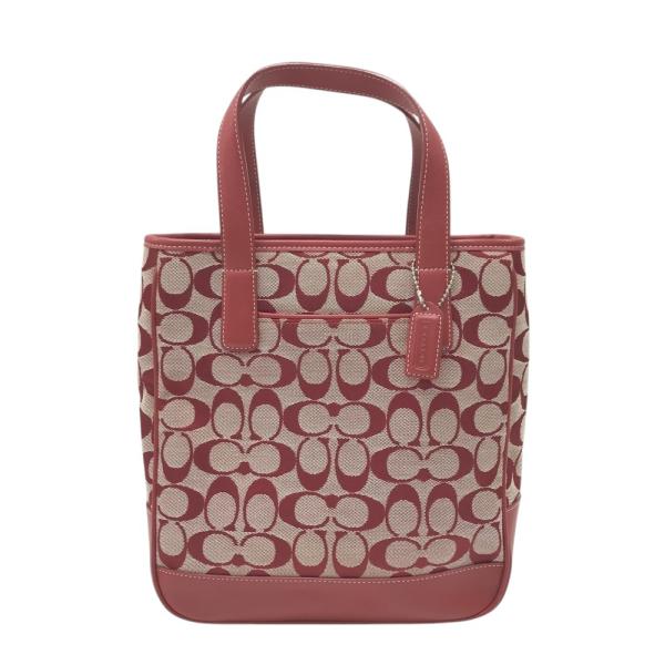 COACH コーチ 6092 トートバッグ シグネチャー レッド系 : ブランド
