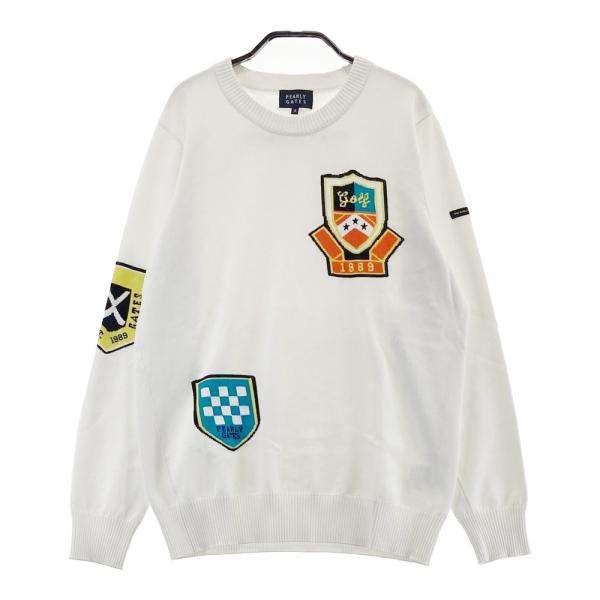 パーリーゲイツ　春物　ゴルフニット　セーター　Ｌ　ホワイト　白 PEARLY GATES パーリーゲイツ ニットセーター ホワイト系 4 ゴルフ