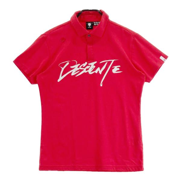 DESCENTE GOLF デサントゴルフ 半袖ポロシャツ レッド系 L