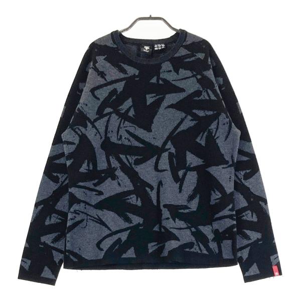 DESCENTE GOLF デサントゴルフ ニットセーター 総柄 ブラック系 L