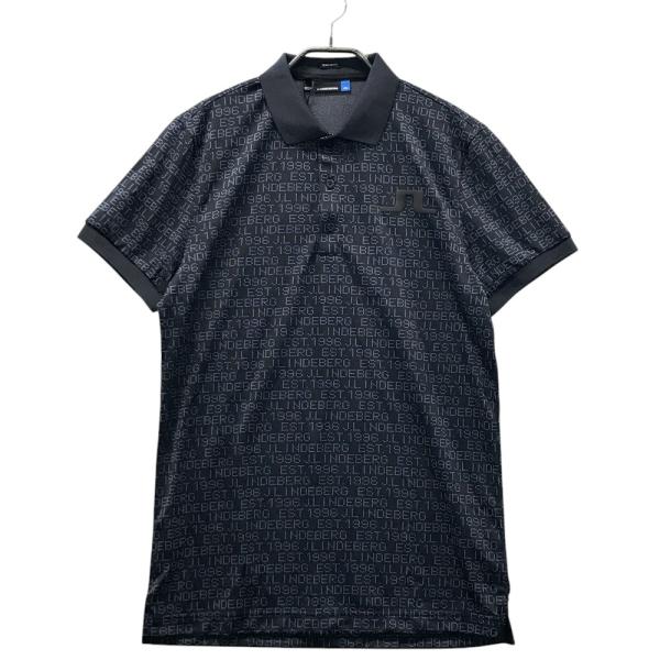 J.LINDEBERG ポロシャツ　S 44 新品】J.LINDEBERG ジェイリンドバーグ 半袖ポロシャツ ロゴ総柄