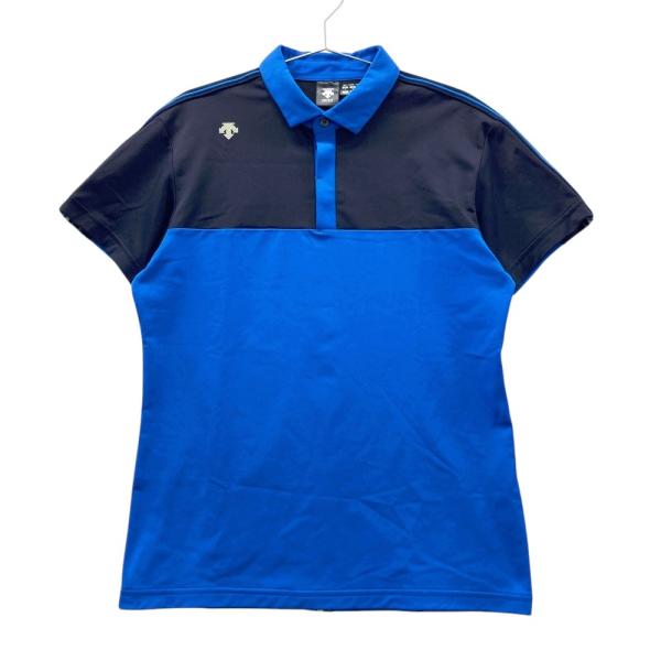 descente ネイビー ポロシャツ 半袖　ゴルフ　ウェア DESCENTE GOLF デサントゴルフ 半袖ポロシャツ ブルー系 L ゴルフ