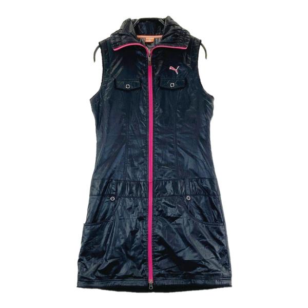 PUMAGOLF 中綿ワンピース M PUMA GOLF プーマゴルフ ノースリーブ 中綿 ジップワンピース ブラック