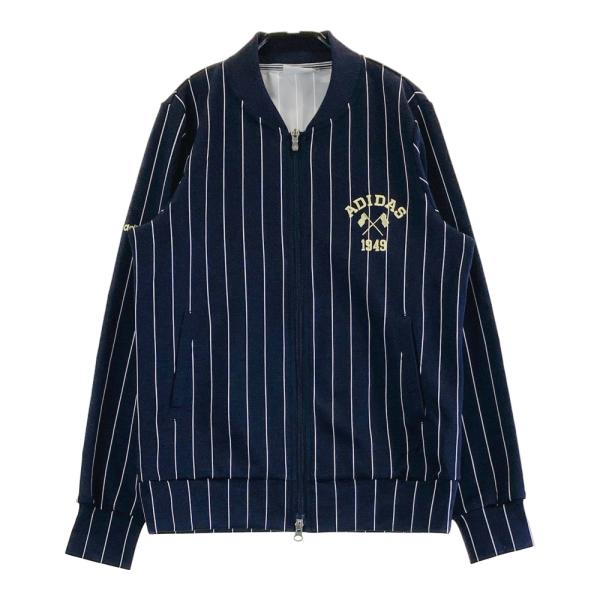 アディダスゴルフ レディース 中綿 ジップベスト ゴルフウェア 紺 ADIDAS GOLF アディダスゴルフ AF8024 ジップジャケット ストライプ柄