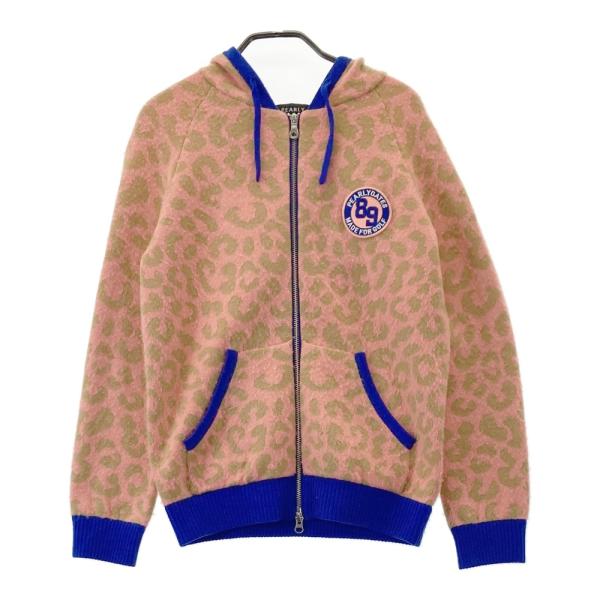 パーリーゲイツ ニットジャケット カシミヤ混 Wジップ レオパード柄 秋冬 S PEARLY GATES パーリーゲイツ カシミヤ混 ニット ジップパーカー