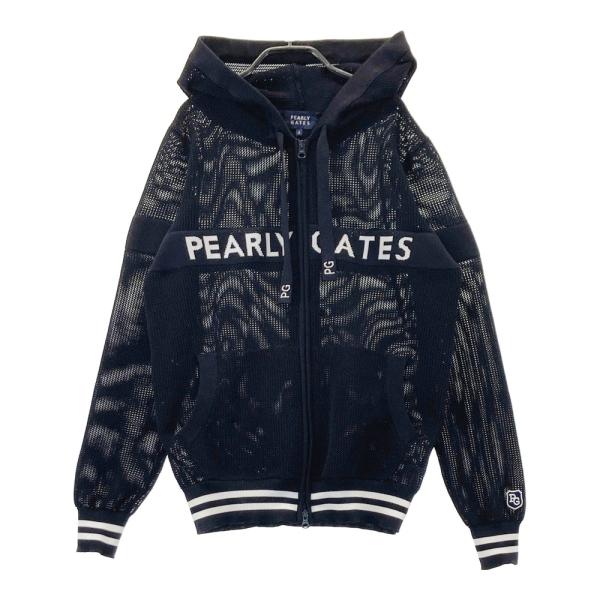 PEARLY GATES パーリーゲイツ メッシュニット ジップパーカー ブラック