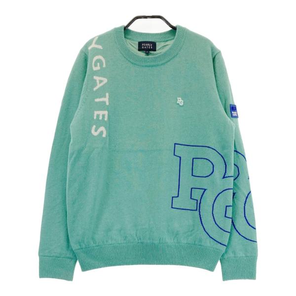 【美品】PEARLY GATES パーリーゲイツ　ゴルフ　星柄　カシミヤニット サイズ：0 PEARLY GATES パーリーゲイツ ウール混 クルーネック ニット