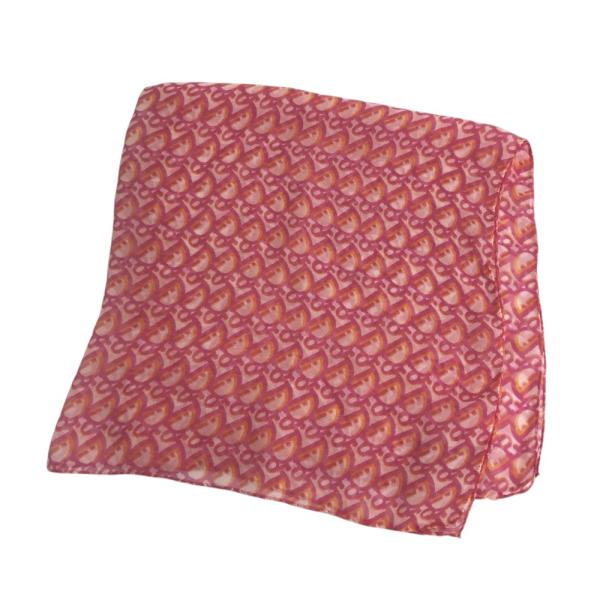 クリスチャンディオール Dior スカーフ　シルク　トロッター　ピンク Christian Dior クリスチャン ディオール シルクスカーフ トロッター