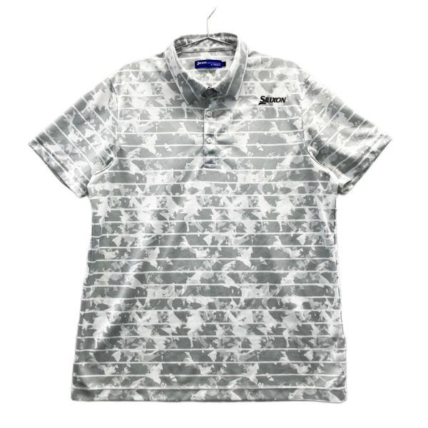 SRIXON スリクソン 2024年モデル 半袖ポロシャツ ボーダー総柄 グレー