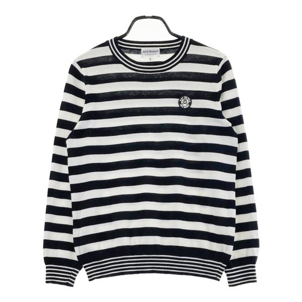 JACK BUNNY ジャックバニー 長袖ニットセーター ボーダー柄 ブラック系