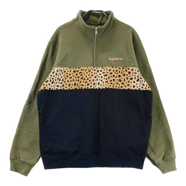 SUPREME シュプリーム 18AW Leopard Panel Half Zip Sweatshirt ハーフ