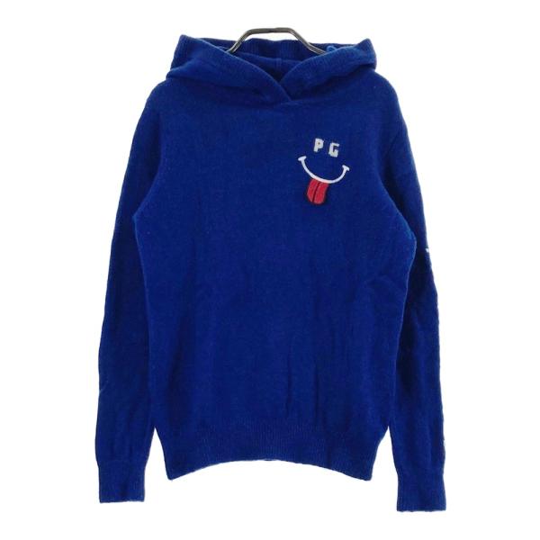 PEARLY GATES パーリーゲイツ ウール混 ニットパーカー ブルー系 0