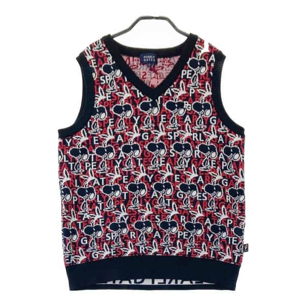 ★ 美品 ★ パーリーゲイツ ニット ベスト スヌーピー 総柄 M PEARLY GATES パーリーゲイツ × PEANUTS ニットベスト スヌーピー柄