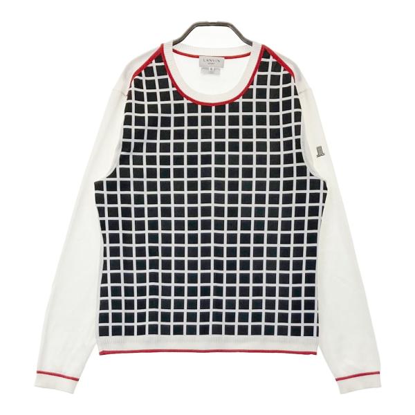 サイズ：40 LANVIN SPORT ランバン スポール  ニットセーター 格子柄 ブラック系 [240101548173] ゴルフウェア レディース ストスト LANVIN SPORT（ランバンスポール） ランバン スポール ニットセーター