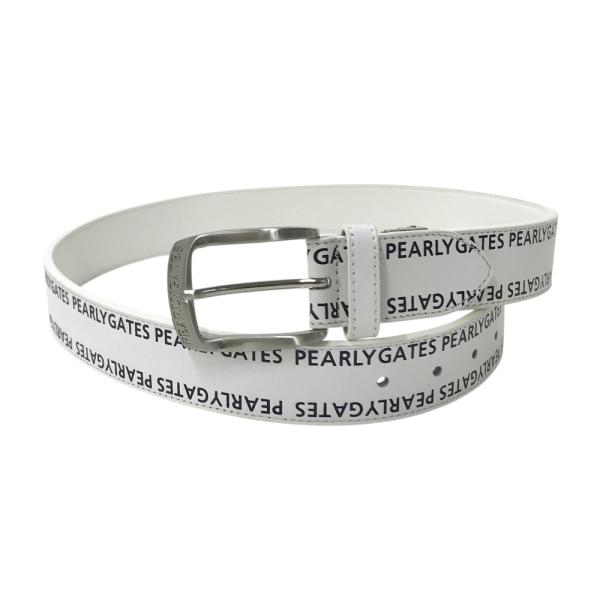 PEARLY GATES パーリーゲイツ ベルト ロゴ柄 ホワイト系 ゴルフウェア  