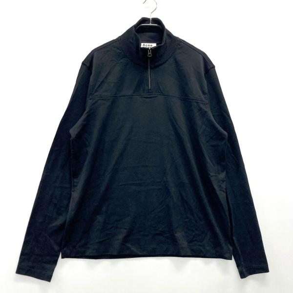 acne studious ハーフジップ ACNE studios アクネストゥディオズ ハーフジップTシャツ ブラック系 S