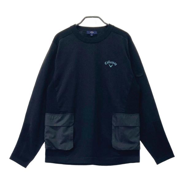 【美品】キャロウェイ 薄手ニットセーター ブラック系 L ゴルフウェア ポケット CALLAWAY キャロウェイ ニットセーター ブラック系 M ゴルフウェア