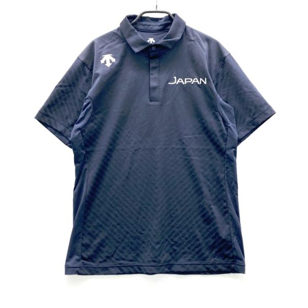 デサント　ゴルフ　ポロシャツ メンズ　ネイビー/ホワイト デサント ゴルフ ポロシャツ メンズ ネイビー/ホワイト デサント