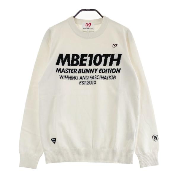 【極美品】MASTER BUNNY EDITION ロゴ入長袖コットンニット 5 MASTER BUNNY EDITION マスターバニーエディション ニット セーター