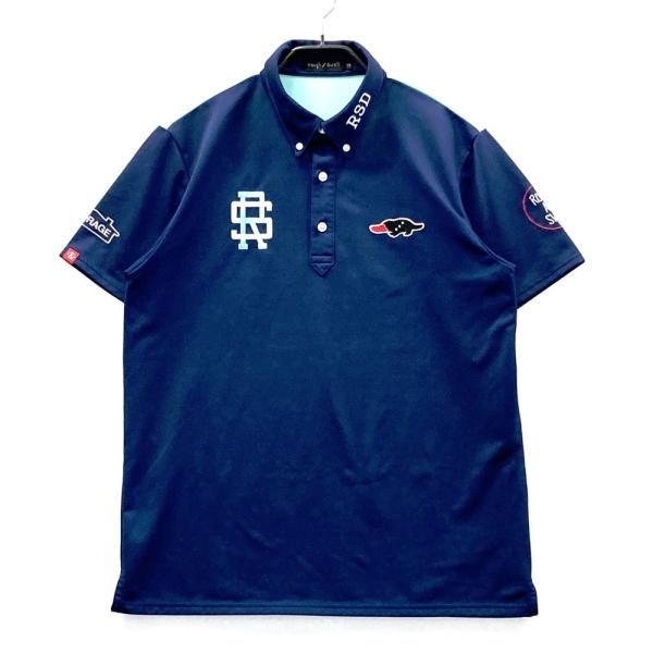 ROUGH&SWELL ラフアンドスウェル 半袖ポロシャツ ネイビー系 M ゴルフ