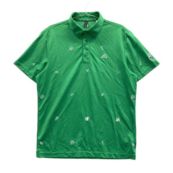 ADIDAS GOLF アディダスゴルフ 半袖ポロシャツ 総柄 グリーン系 L