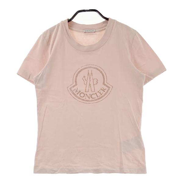 モンクレール　ロゴ刺繍Tシャツ　美品　　Ｍ　キャンディーピンク MONCLER - 極美品☆MONCLER モンクレール 22SS コットン100％ ロゴ
