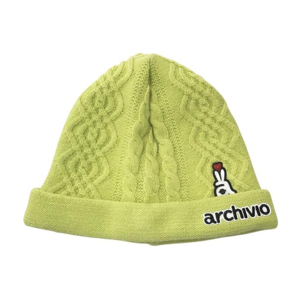 ARCHIVIO アルチビオ  ニット帽 ロゴ  グリーン系  ゴルフウェア